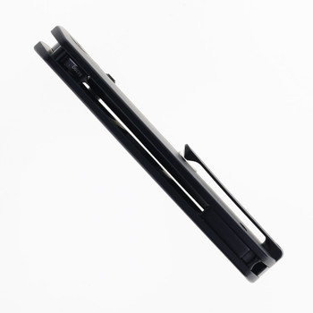 Vanguard Knives Esox V2 Folding Knife Black PVD Titanium Handle Semi Mirror DLC M390 Timascus Clip