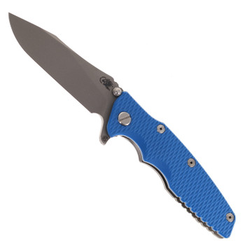 Hinderer Eklipse Skinny Slicer 3.5" Folding Knife Working Finish Magnacut Blade Blue G10 Handle Working Finish Titanium