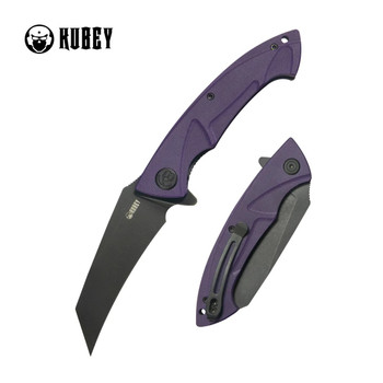 Kubey Anteater Folding Knife Purple G10 Handle 14C28N Tanto Point Plain Edge Blackwash Finish KU212M Kubey Anteater Folding Knife Purple G10 Handle 14C28N Tanto Point Plain Edge Blackwash Finish KU212M