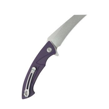 Kubey Anteater Folding Knife Purple G10 Handle 14C28N Tanto Point Plain Edge Sandblast Finish KU212N