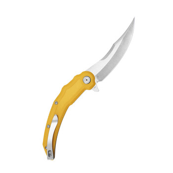 Kubey Wave Crest Folding Knife Yellow G10 Handle 14C28N Pikal Plain Edge Satin Finish KU346C Kubey Wave Crest Folding Knife Yellow G10 Handle 14C28N Pikal Plain Edge Satin Finish KU346C