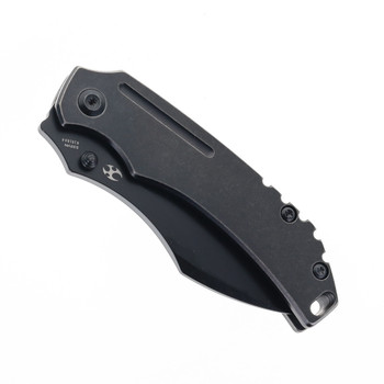 Kansept Pelican EDC Folding Knife Black Titanium Handle S35VN Drop Point Plain Black Blade K1018A4