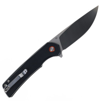 Klaken Knives Virex Folding Knife Black G10 Handle D2 Plain Edge Satin Finish J147-Virex-Black