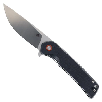 Klaken Knives Virex Folding Knife Black G10 Handle D2 Plain Edge Satin Finish J147-Virex-Black