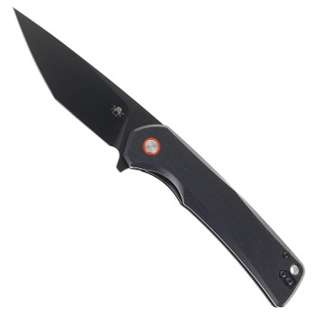 Klaken Knives Virex Folding Knife Black G10 Handle D2 Tanto Plain Black Blade J147-Virex-Black G10-Tanto