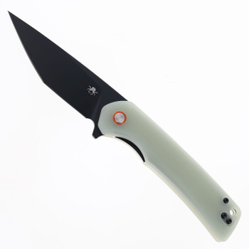 Klaken Knives Virex Folding Knife Jade G10 Handle D2 Tanto Plain Black Blade J147-Virex-Jade G10-Tanto