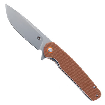 Klaken Knives Varek Folding Knife Brown Micarta Handle D2 Plain Edge Satin Finish J326-Varek-Brown