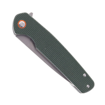 Klaken Knives Varek Folding Knife Green Micarta Handle D2 Plain Edge Satin Finish J326-Varek-Green