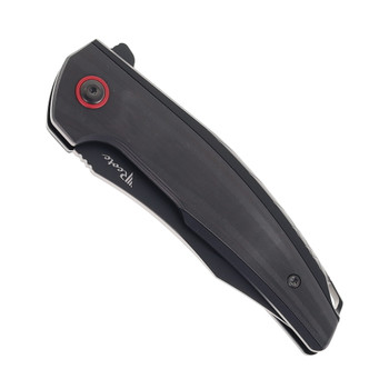 Reate Knives Jack Jr. Folding Knife IIntegral Aluminmum/Carbon Fiber Handle S30V Black DLC Blade Red Pivot