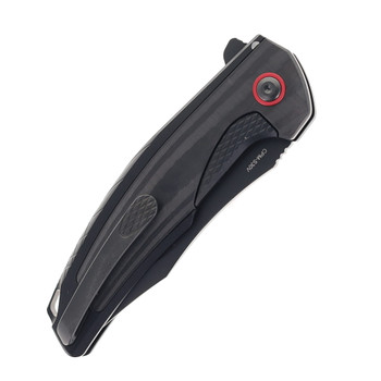 Reate Knives Jack Jr. Folding Knife IIntegral Aluminmum/Carbon Fiber Handle S30V Black DLC Blade Red Pivot