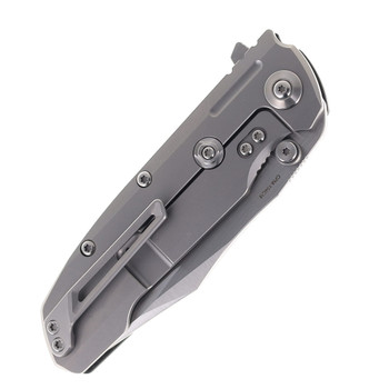 Reate Knives 9D-V2 Folding Knife Bead Blast Titanium/Carbon Fiber Handle 154CM Plain Satin Blade