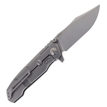Reate Knives 9D-V2 Folding Knife Bead Blast Titanium/Carbon Fiber Handle 154CM Plain Satin Blade