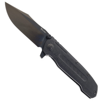 Reate Knives 9D-V2 Folding Knife DLC Titanium/Carbon Fiber Handle Plain DLC 154CM Blade