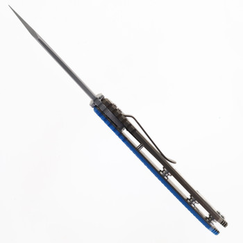 Hinderer XM-24 Skinny Wharncliffe Folding Knife Blue G10 Battle Bronze Finish Titanium S45VN Blade