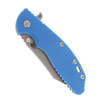 Hinderer XM-24 Skinny Wharncliffe Folding Knife Blue G10 Battle Bronze Finish Titanium S45VN Blade