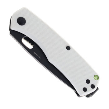 James The Folsom Folding Knife White G10 Handle VG-10 Drop Point Plain Black Blade KN112116-00