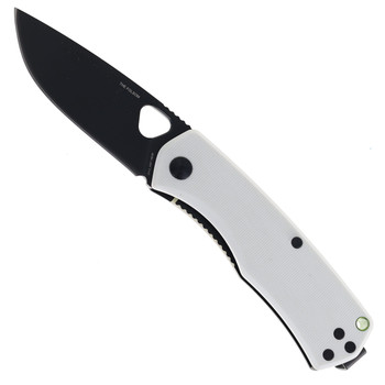 James The Folsom Folding Knife White G10 Handle VG-10 Drop Point Plain Black Blade KN112116-00