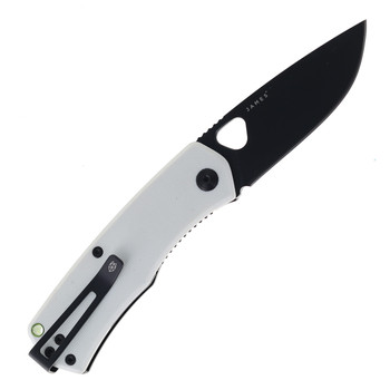 James The Folsom Folding Knife White G10 Handle VG-10 Drop Point Plain Black Blade KN112116-00