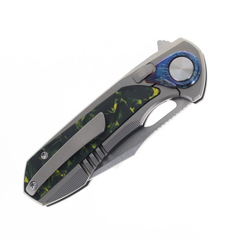 Remette Knives RT-Saker Falcon Folding Knife Titanium and Yellow Carbon Fiber Handle M390 Blade Steel ASTP-2 Remette Knives RT-Saker Falcon Folding Knife Titanium and Yellow Carbon Fiber Handle M390 Blade Steel ASTP-2