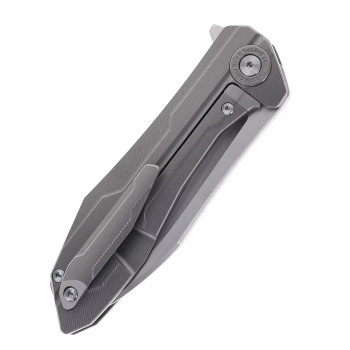 TwoSun Flipper Folding Knife Titanium Handle M390 Plain Edge TS17-M390-Sand