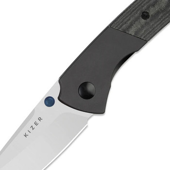 Kizer Spitfire Folding Knife Gray/Black Aluminum/Micarta Handle 14C28N Drop Point Plain Edge Satin Finish V3690A1 Kizer Spitfire Folding Knife Gray/Black Aluminum/Micarta Handle 14C28N Drop Point Plain Edge Satin Finish V3690A1