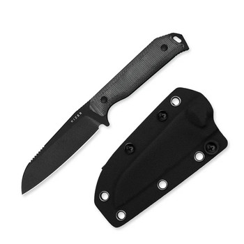 Kizer Begleiter Fixed Blade Knife Black Micarta Handle 3V Drop Point Plain Black Blade 1045MS1