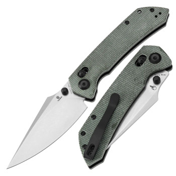 Tenable Fenrir Cross Bar Lock Folding Knife Green Micarta