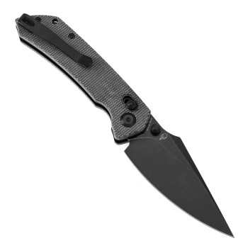 Tenable Fenrir Cross Bar Lock Folding Knife Black Micarta Blackwashed Nitro-V Blade T1034V3