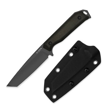 Kizer Begleiter Fix Fixed Blade Knife Chocolate Glacier Richlite Handle 3V Tanto Plain Edge 1045MT1