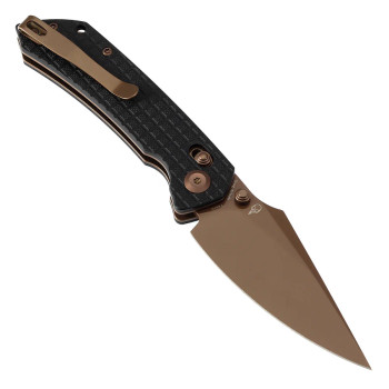 Tenable Fenrir Cross Bar Lock Folding Knife Frag Black Micarta Rose Gold Coated Nitro-V Blade T1034V8 Tenable Fenrir Cross Bar Lock Folding Knife Frag Black Micarta Rose Gold Coated Nitro-V Blade T1034V8