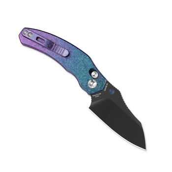 Kizer Mini Bulldog Folding Knife Purple/Blue Titanium Handle S45VN Sheepsfoot Plain Black Blade Ki3672SA1 Kizer Mini Bulldog Folding Knife Purple/Blue Titanium Handle S45VN Sheepsfoot Plain Black Blade Ki3672SA1