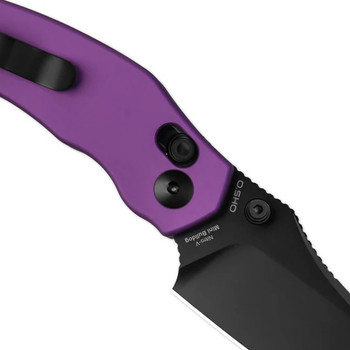 Kizer Mini Bulldog Folding Knife Purple Aluminum Handle Nitro-V Sheepsfoot Plain Black Blade V3672SA1 Kizer Mini Bulldog Folding Knife Purple Aluminum Handle Nitro-V Sheepsfoot Plain Black Blade V3672SA1