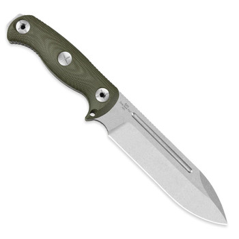 Kizer Drop Bear Fixed Blade Knife Green Micarta Handle AEB-L Drop Point Plain Edge 1103A1
