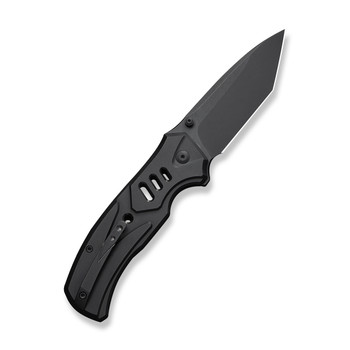 WE Zentron Folding Knife Black Titanium Handle M390 Plain Edge Black Stonewash Finish WE24094-1