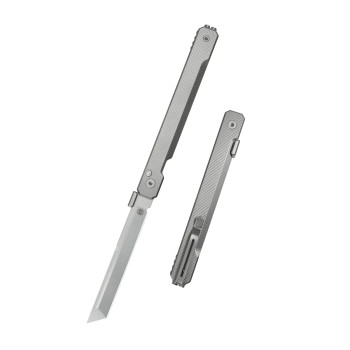 KB Prism Folding Knife Beadblast Titanium Handle Beadblast M390