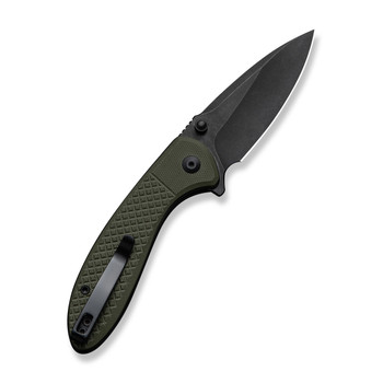 Civivi Faeger Folding Knife Milled OD Green G10 Handle 14C28N Plain Edge Black Stonewash Finish C24031-2