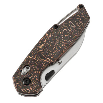 Kansept Model 6 Folding Knife Copper Carbon Fiber Handle S35VN Sheepsfoot Plain Edge K1022V2