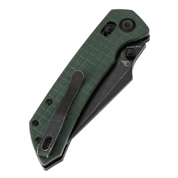 Tenable Fenrir Folding Knife Green G10 Frag Handle Nitro-V Plain Blackwash Blade T1034V12