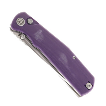 Petrified Fish Lis Folding Knife Button Lock Stonewash 10CR15CMOV Blade Purple G10 Handle PFP14PW Petrified Fish Lis Folding Knife Button Lock Stonewash 10CR15CMOV Blade Purple G10 Handle PFP14PW
