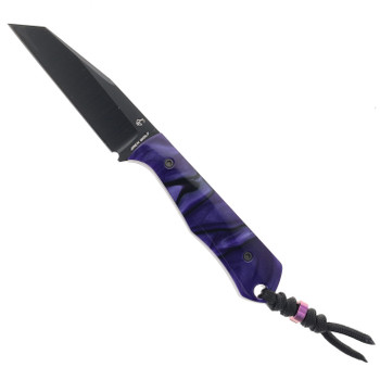 Jack Wolf Knives Collusion Fixed Blade Kirinite Purple Wave Handle S90V DLC Blade COLLU-01-KIR-PUR-WAV