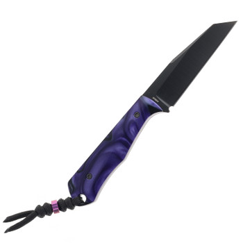 Jack Wolf Knives Collusion Fixed Blade Kirinite Purple Wave Handle S90V DLC Blade COLLU-01-KIR-PUR-WAV
