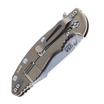 Hinderer Knives XM-18 3.5" Harpoon Spanto Folding Knife Translucent Green G10 & Stonewashed Bronze Titanium Handle Magnacut Blade