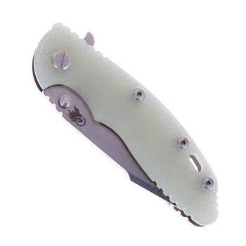 Hinderer Knives XM-18 3.5" Harpoon Spanto Folding Knife Translucent Green G10 & Stonewashed Titanium Handle Magnacut Blade