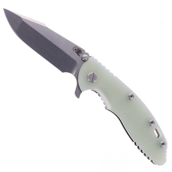 Hinderer Knives XM-18 3.5" Harpoon Spanto Folding Knife Translucent Green G10 & Stonewashed Titanium Handle Magnacut Blade