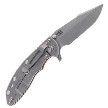 Hinderer Knives XM-18 3.5" Harpoon Spanto Folding Knife Coyote G10 & Working Finish Titanium Handle Magnacut Blade