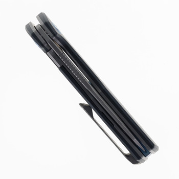 Mechforce & Oeser Nebo Folding Knife Blue Richlite Handle Dark Elmax Stonewashed Blade