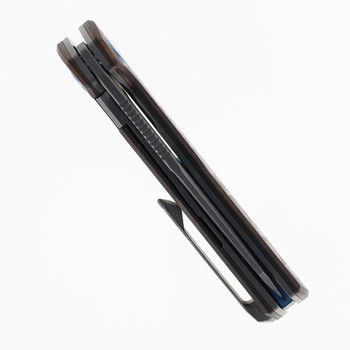 Mechforce & Oeser Nebo Folding Knife Copper Carbon Fiber Handle Dark Elmax Stonewashed Blade