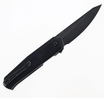 Kansept Integra Folding Knife Black G10 Handle 154CM Plain Edge Black Stonewash Finish T1042A2