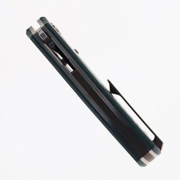 North Mountain Blades Jellyfish 4th Generation Folding Knife Teal Carbon Fiber Handle M390 Plain Edge Hand Polish Finish NMB-JLLY-POLISH-TEAL-CF