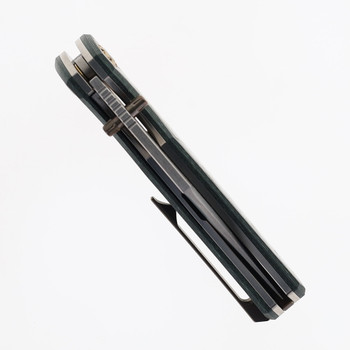 North Mountain Blades Jellyfish 4th Generation Folding Knife Green Carbon Fiber Handle M390 Plain Edge Hand Polish Finish NMB-JLLY-POLISH-GRN-CF